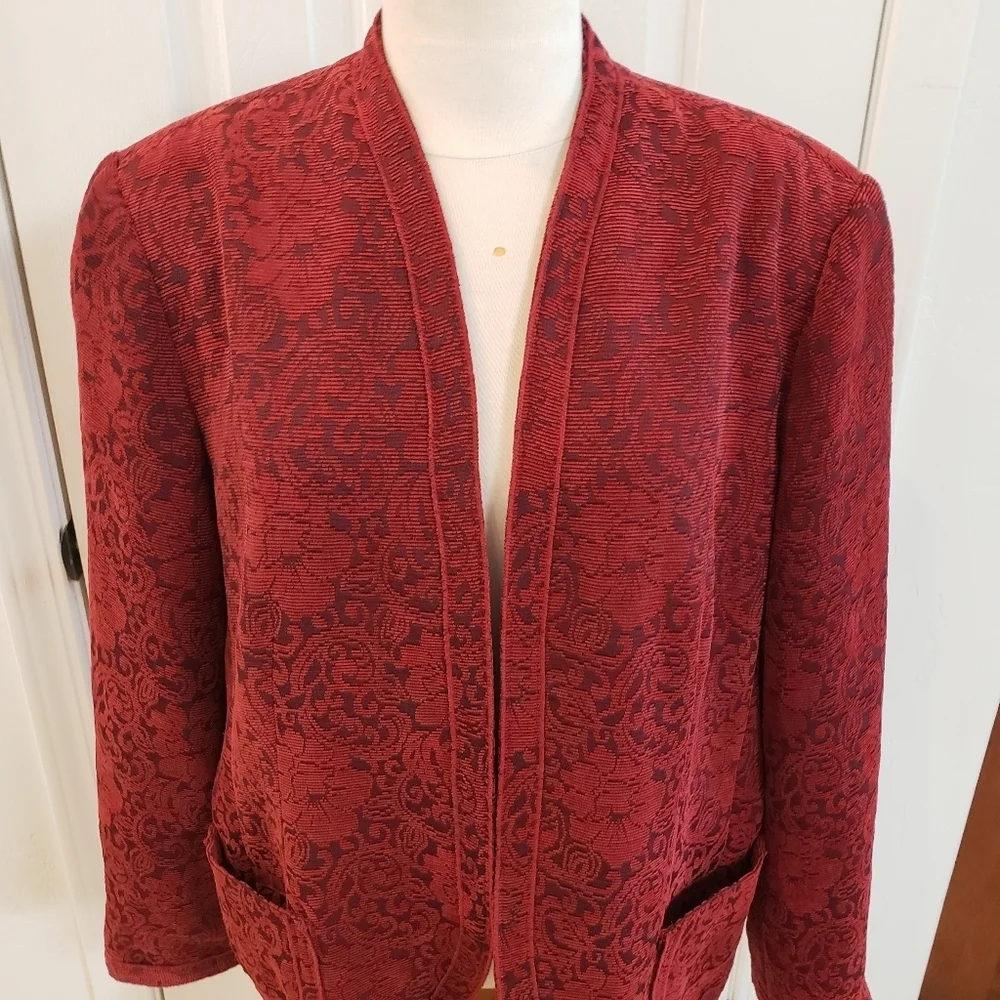 Coldwater Creek Rich Rust Patterned Blazer